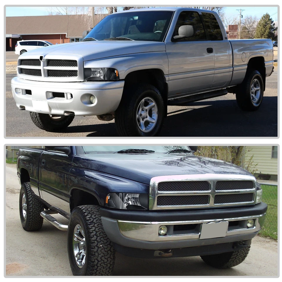 Headlights Assembly For 1994-2002 Dodge Ram 1500 2500 3500 Amber Corner Lamps Foto 2 de 4