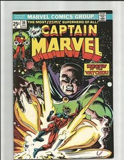 Captain Marvel #36 (Jan 1975, Marvel) CLASSIC!!!  RE-TELLING 1ST APP!  EXCELLENT