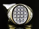 10K Mens Yellow Gold Oval Xl Round Prong Diamond Fashion Band Ring