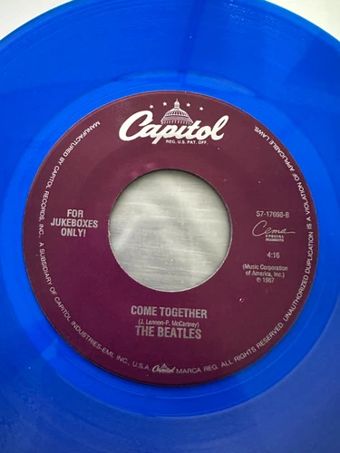 The Beatles – Something / Come Together - PROMO 1994 Blue Vinyl 45 🎵 NM