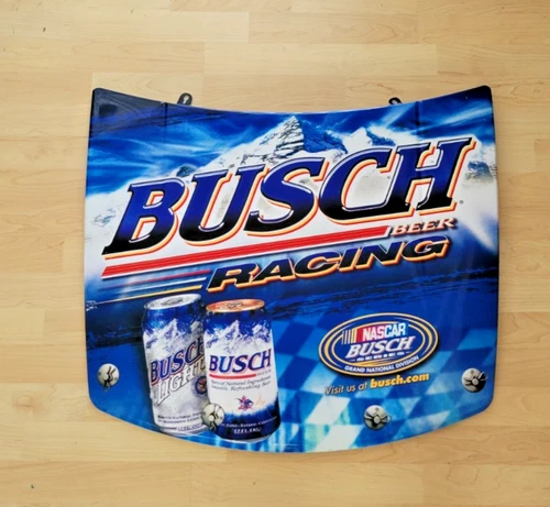 Vintage Busch Beer Racing Car Hood NASCAR Metal Beer Bar Sign 29" x 25"
