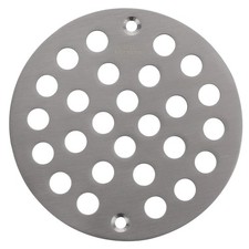 Shower Drainer Cover 4-Inch Screw-in Replacement Brushed Nickel