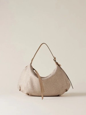 Borsa Hobo Bag Borbonese Prive Small op Sand