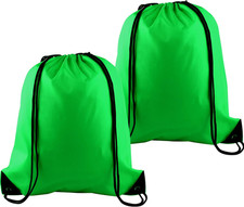 2Pcs Green Drawstring Backpack Bags Cinch Sack Bulk String Backpack Storage Bag