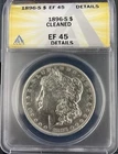 1896-S Morgan Silver Dollar ANACS XF45 DETAILS Looks High AU DETAILS RARE 1896-S