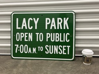 LACY PARK Porcelain sign SAN MARINO CA BEAUTIFUL Sign!!!