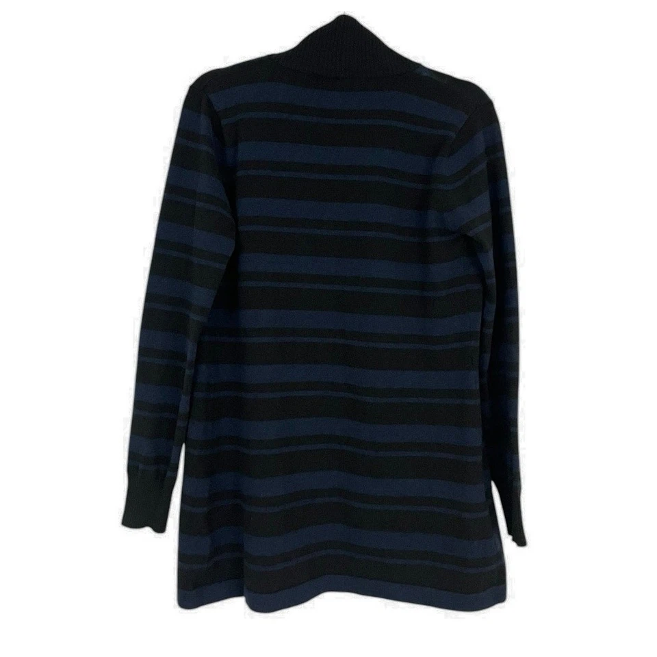 Suéter cárdigan tejido a rayas azul marino y negro Metaphor Foto 4 de 4