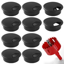 Desk Grommet 2 Inch 50 mm 10 Pieces, Desk Hole Cover for Cables Black, ABS ...