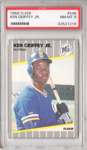 1989 Fleer #548 Ken Griffey Jr. Rookie Graded PSA 8 NMT
