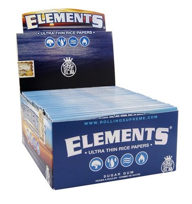 Box Elements King Size SLIM Zigarettenpapier Papers Blättchen 50er x32 Blättche