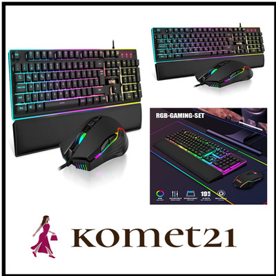 RedThunder K10 RGB Gaming Set | Metallplatte | 7D-Beleuchtung