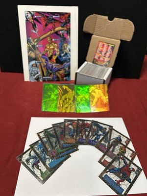 Fleer Spider-Man: 1st Ed, COMPLETE, 150 Base+12 Plasticards+4 Holo+uncut Promo