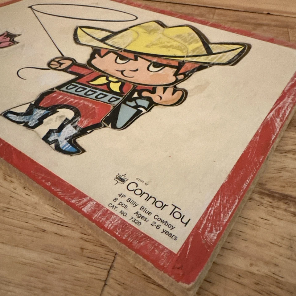 Vintage 1971 Connor Toy Billy Blue Cowboy 8 Piece Board Puzzle 2-6 Years - Image 2 of 4