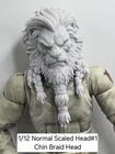 3d Printed BEARDED LION HEAD#3 1:12 6" Classified Legends SCALE