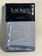 Lauren Ralph Lauren Marley Fringe Euro Pillow Sham Light Blue White Cotton Linen