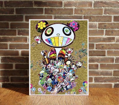 Takashi Murakami Panda Family Canvas Wrap Wall Decor PosterWall Art Print