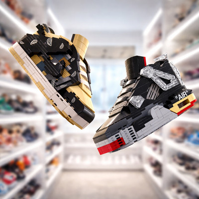 Sneaker Inspired Brick Building Set Shoe Display Model Collectible Gift