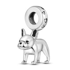Charm argento 925 bulldog francese cane animale domestico cucciolo misura standard in confezione regalo