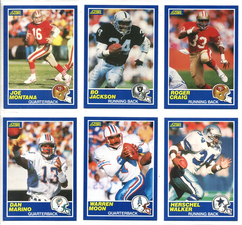 1989 Score NFL near complete set of 320 football cards in NrMt-Mt condition