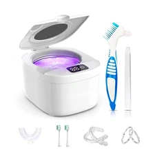 Ultrasonic Retainer Cleaner Machine - 45kHz for Dentures, Mouth Guards, Aligners