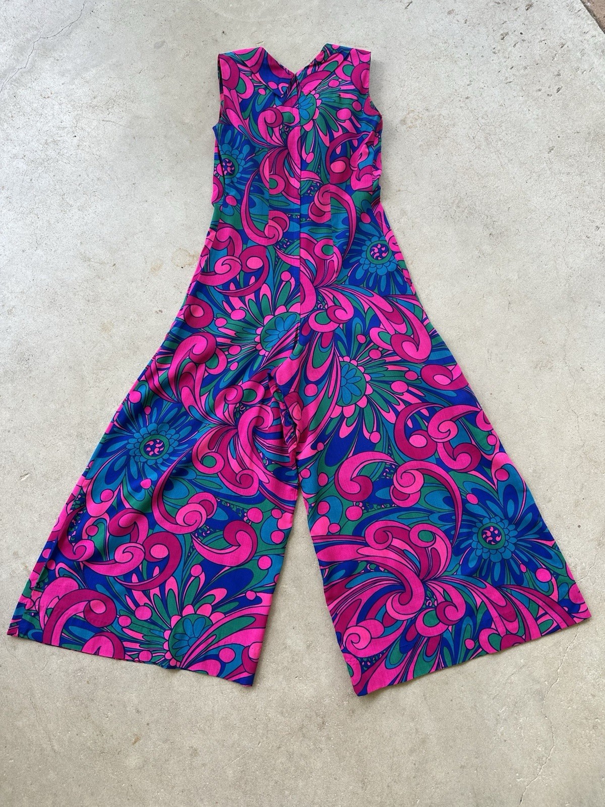 1960s Fumis Waikiki Hawaiian Palazzo Jumpsuit Psy… - image 14