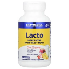 Enzymedica Lacto Most Advanced Dairy Digestion Formula 90 Capsules Casein-Free,