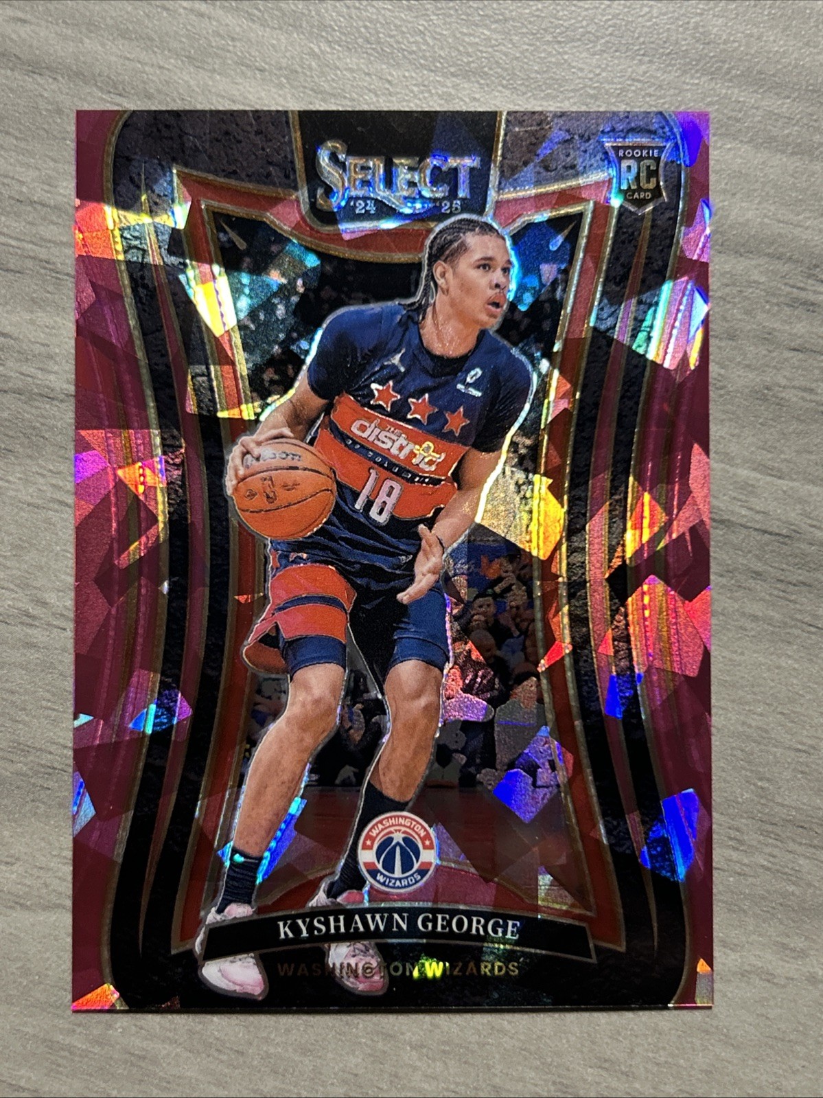 2024 Panini Select Mezzanine Kyshawn George Pink Cracked Ice Prizm Rookie /99