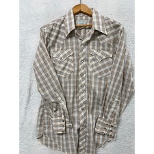 H bar c California Ranchwear Plaid Pearl Snap Western Shirt Men's Long Sleeve