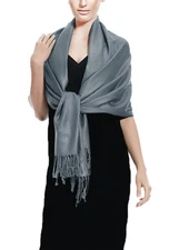 Dark Grey Pashmina Shawl Wrap Scarf