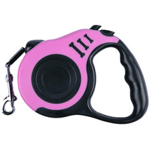 Retractable Dog Leash 10FT Extension Nylon 22 lbs Capacity Anti Slip Handle Pink