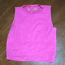 Soybu Women's Pink Athletic Tank Top Crew Neck Stretch Pullover Size M