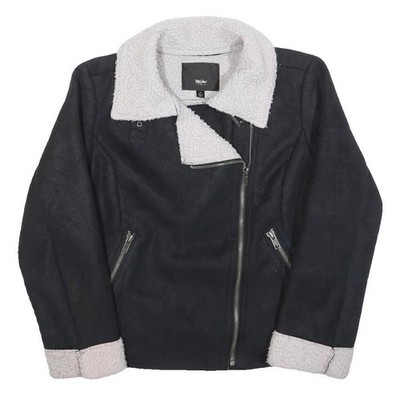 MOSSIMO Damen Bomberjacke M Schwarz Polyester Kunstfell Zip Winter Warm