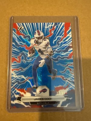 2025 Topps Resurgence James Cook, Buffalo Bills Blue Wave /99. 