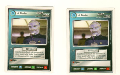 Set Of 2 Mendon Science1994 Star Trek The Next Generation CCG Card