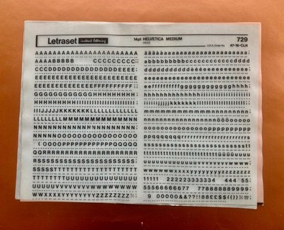 LETRASET  729 HELVETICA MEDIUM 14 PT  Transfer Abreibebuchstaben
