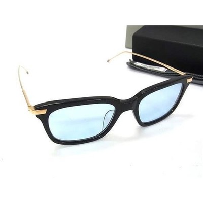THOM BROWNE Eyewear Sonnenbrille TB701ABLKGLD49AF schwarzfarben Acetat Titan
