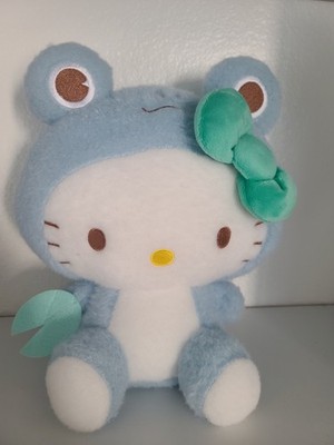 Hello Kitty Sanrio Frog Suit Costume Blue Plush 7''  Stuffed Plushie