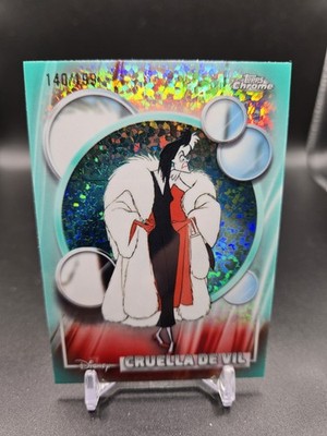 2026 Topps Chrome Disney CRUELLA DE VIL #65 aqua mini diamond refractor /199