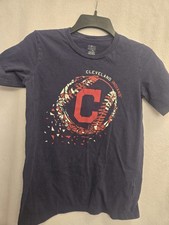 Cleveland Indians MLB Youth Large 12-14 Blue Short Sleeve Tshirt By GEN 2 Used