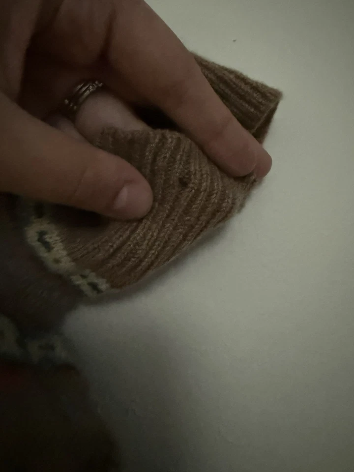 Ralph Lauren Fair Isle 毛衣蓝色标签系列羊毛和羊绒薄纱 L — 第 4/4 张图片