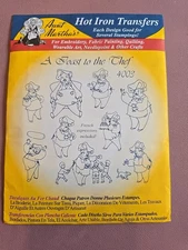 NIP Aunt Martha's Hot Iron Transfers 4003 A Toast To The Chef