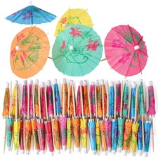 200 Cocktail Umbrella Picks - Colorful Paper Drink Picks for Parties