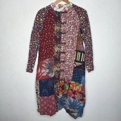 Luan Zai Jiang Nan Floral Kimono Jacket One Size Patchwork Art To Wear Colorful