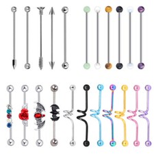 Surgical Steel Industrial Barbell Scaffold Cartilage Studs 14G Ear Piercing Gift
