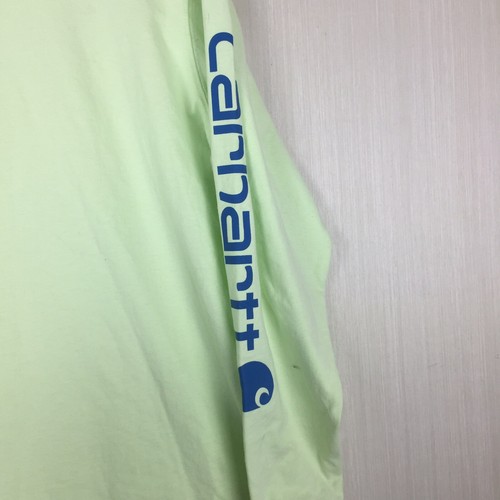 CARHARTT Men's Yellow Long Sleeve Blue Logo Sweatshirt Size L Large (12-14) - Picture 3 of 10