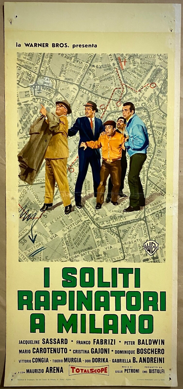 Locandina originale film I soliti rapinatori a Milano (1961) - Regia di Giulio Petroni