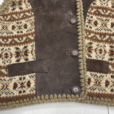 Gilet Zippé René Derhy Marron - 30% Laine & Fourrure Véritable, Taille M