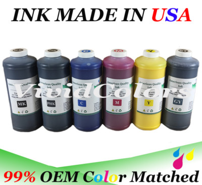 6 liters refill Ink for HP 72 DesignJet T1100 DesignJet PK MK C M Y GY ...
