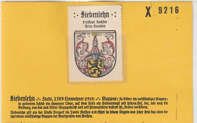 Reklamemarke Wappen von Siebenlehn / Sachsen (W310)