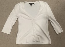 Cable  Gauge Cardigan Sweater Size S Small Woman  s White